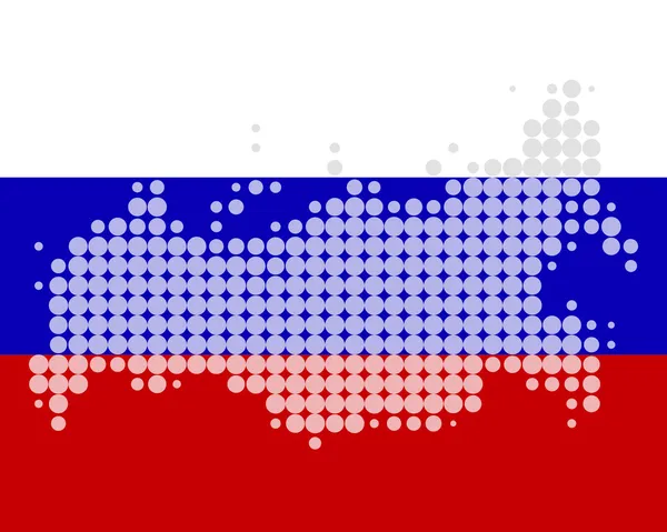 俄罗斯地图和国旗 — 图库矢量图片