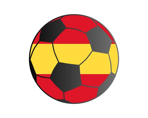 Vlag van Spanje en voetbal bal — Stockvector