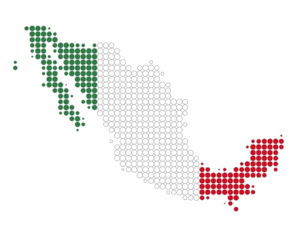 Mapa y bandera de México — Vector de stock