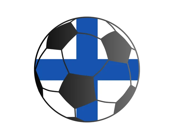 Bandiera della Finlandia e pallone da calcio — Vettoriale Stock