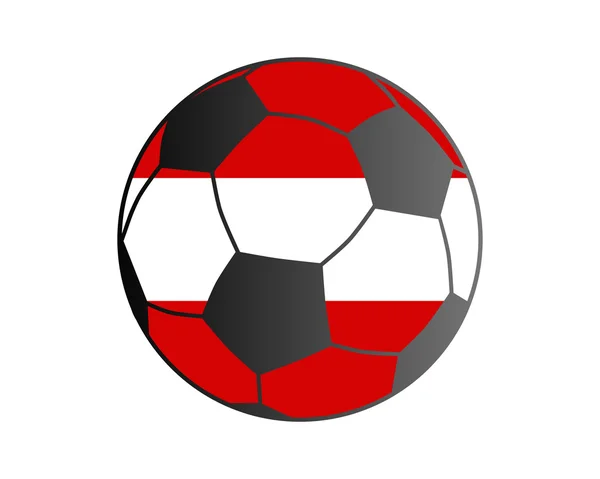 Flag of Austria and soccer ball — Stock Vector