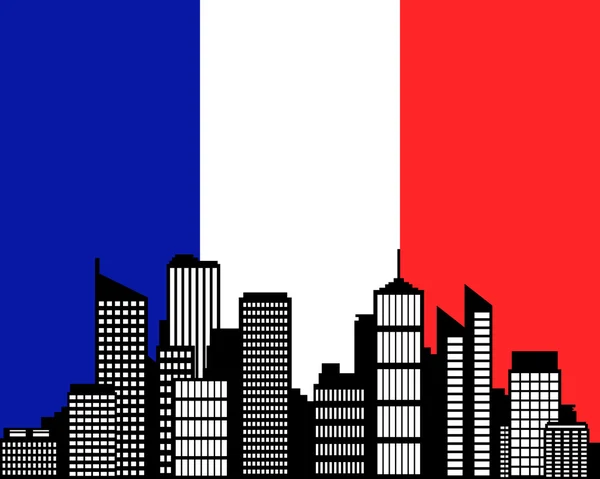 都市とフランスの旗 — ストックベクタ
