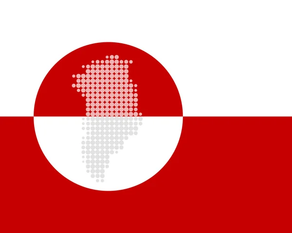 Peta dan bendera Greenland - Stok Vektor