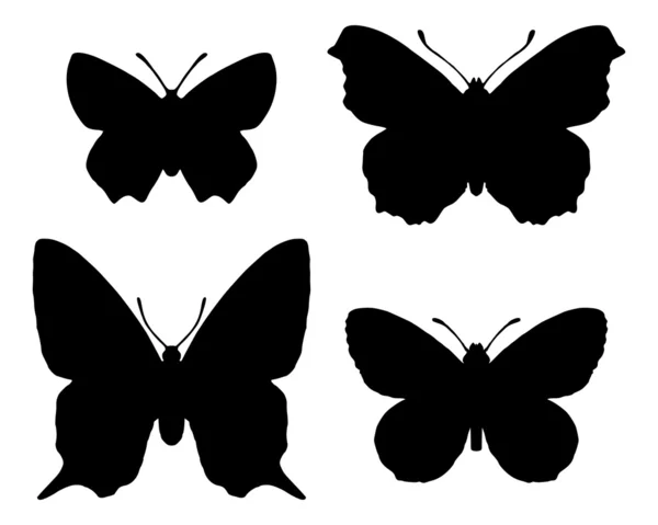 Vlinder silhouetten — Stockvector