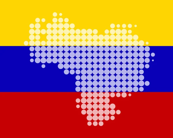 Kaart en de vlag van venezuela — Stockvector