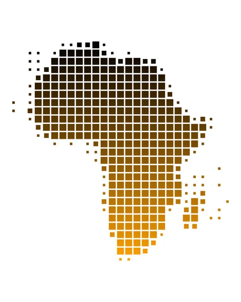 茶色のグラデーションで四角形のアフリカの地図 — ストックベクタ