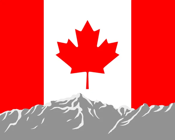 Montanhas com bandeira do Canadá — Vetor de Stock