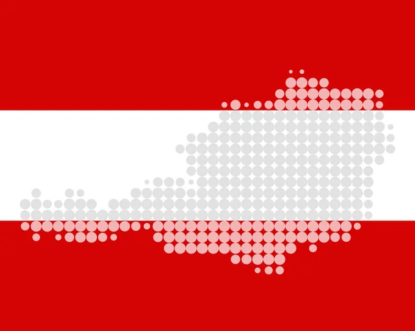 奥地利地图和国旗 — 图库矢量图片