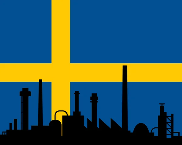 Průmysl a švédská vlajka — Stockový vektor