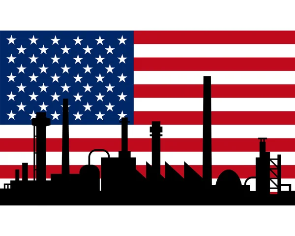 Industry and flag of USA — Stock Vector