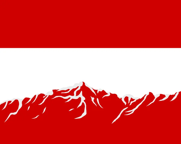 Горы с флагом Австрии — стоковый вектор