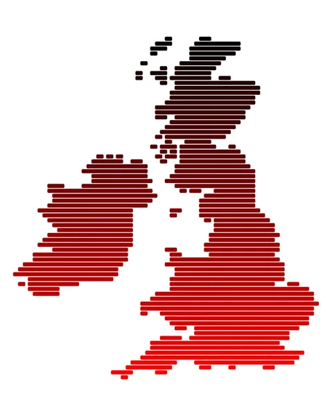 Mappa delle Isole Britanniche — Vettoriale Stock