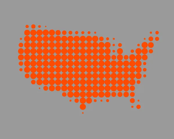 Mapa Stanów Zjednoczonych Ameryki Północnej (USA) — Wektor stockowy