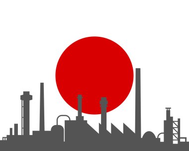Sanayi ve Japonya bayrağı