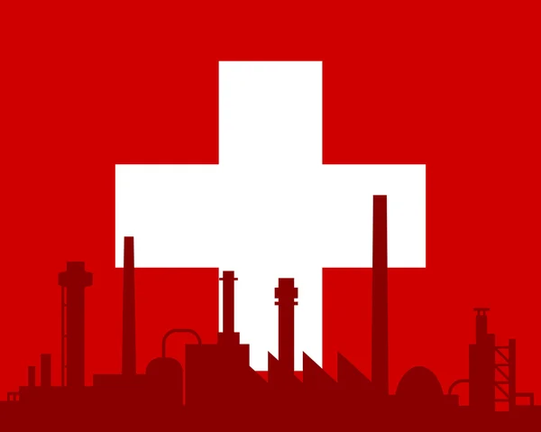 उद्योग आणि स्वित्झर्लंडचा ध्वज — स्टॉक व्हेक्टर