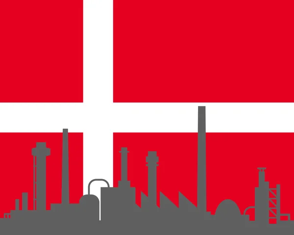 Industry and flag of Denmark — Stock Vector