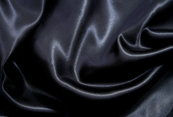 光滑优雅黑色丝绸作为背景 — 图库照片