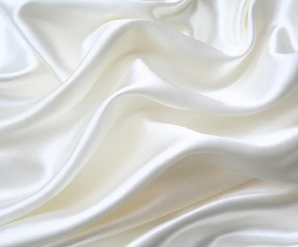 Smooth elegant white silk as background Stock Picture