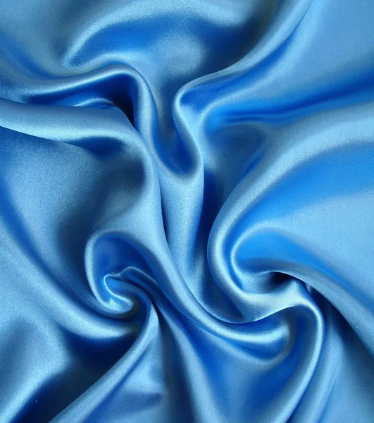 Glat elegant blå silke som baggrund - Stock-foto