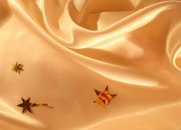 Holiday golden silk background — Stock Photo, Image