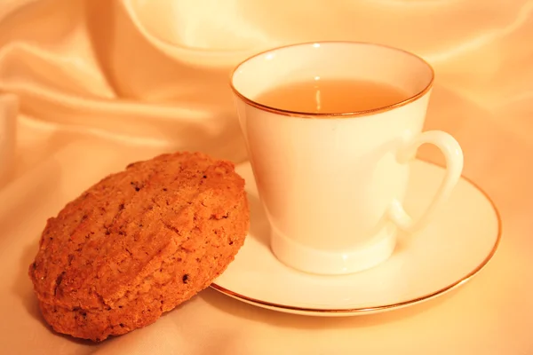 Kopp te med kex — Stockfoto
