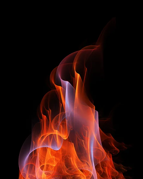 Flamme auf schwarzem Hintergrund — Stockfoto