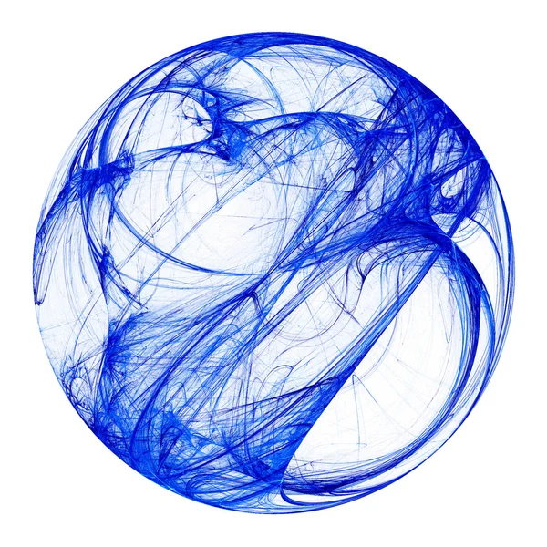 Esfera fractal azul — Fotografia de Stock