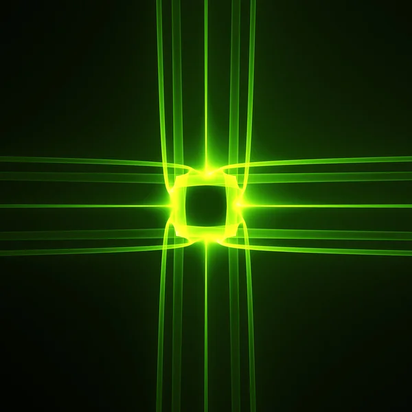 Grünes Kreuz leuchtete — Stockfoto