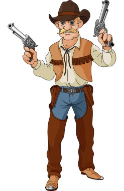 Wild west. Cowboy ready for shootout clipart