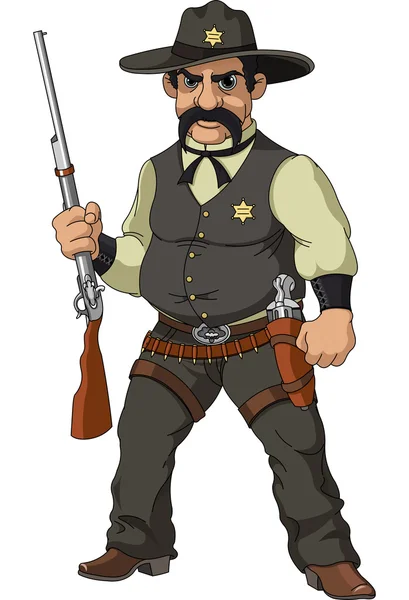 Wilde westen. Cartoon sheriff — Stockvector