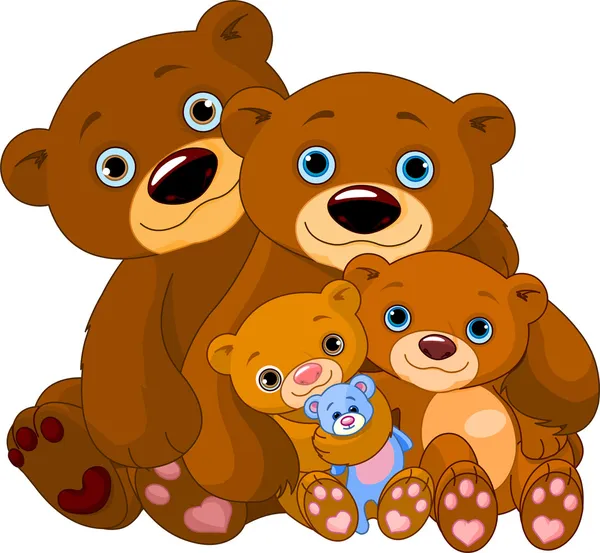Medvědí rodina — Stockový vektor