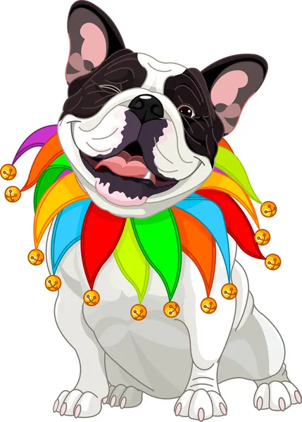 French bulldog wearing a colorful collar — Stock Vector