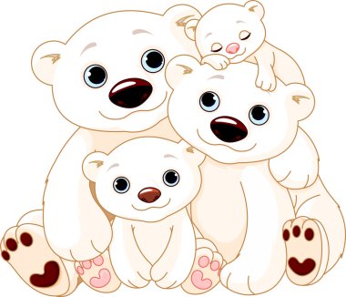 Big Polar bear family clipart