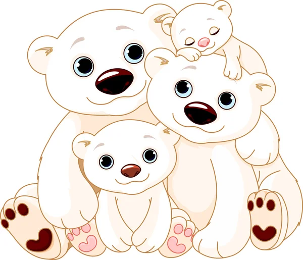 Famille des grands ours polaires — Image vectorielle