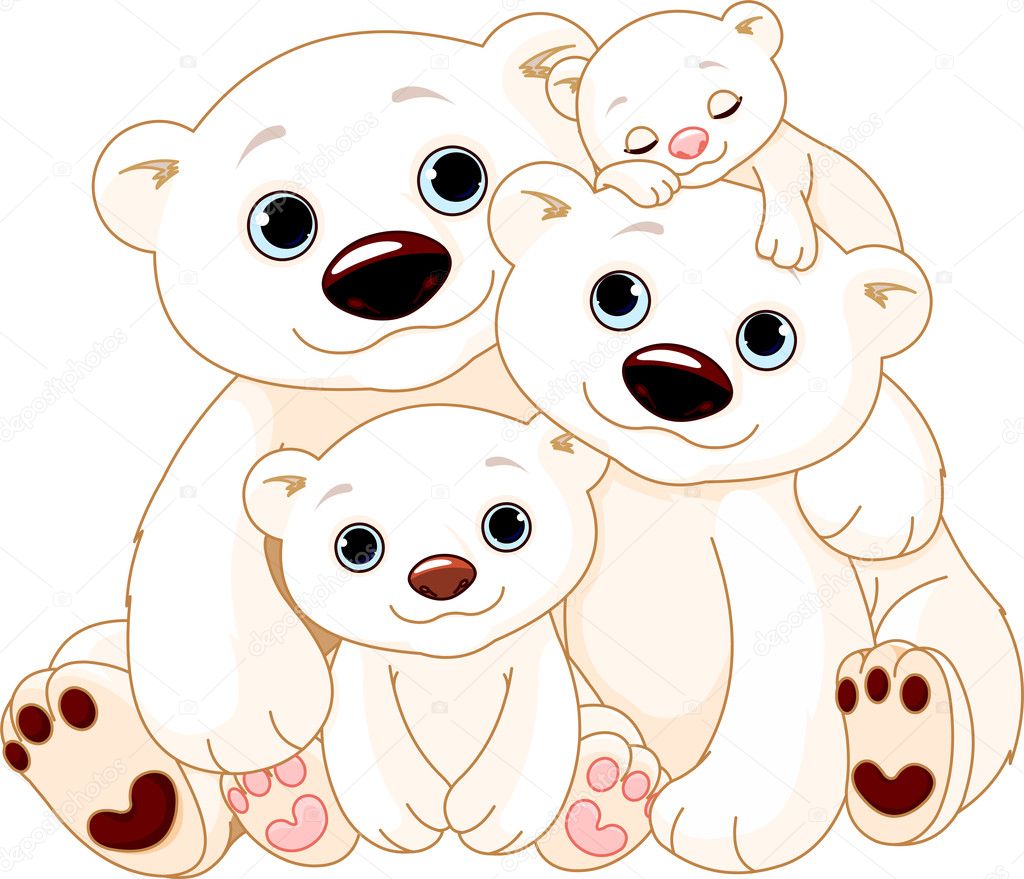 Big Polar bear family