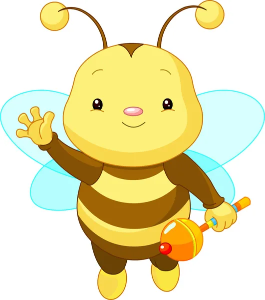 Lindo bebé abeja — Vector de stock