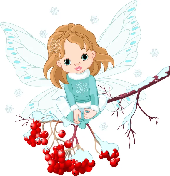 Vintern baby fairy — Stock vektor