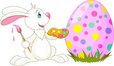 Cute Bunny and Easter Egg clipart