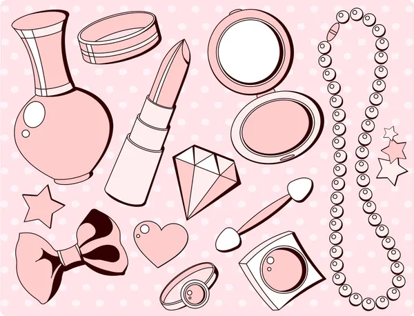 Accesorios de moda lindo — Vector de stock