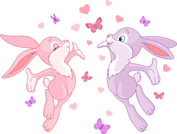 Valentijn konijnen — Stockvector
