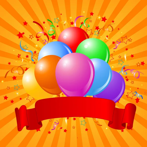 Diseño de globos de cumpleaños — Archivo Imágenes Vectoriales