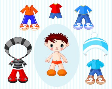 Boy with clothes clipart