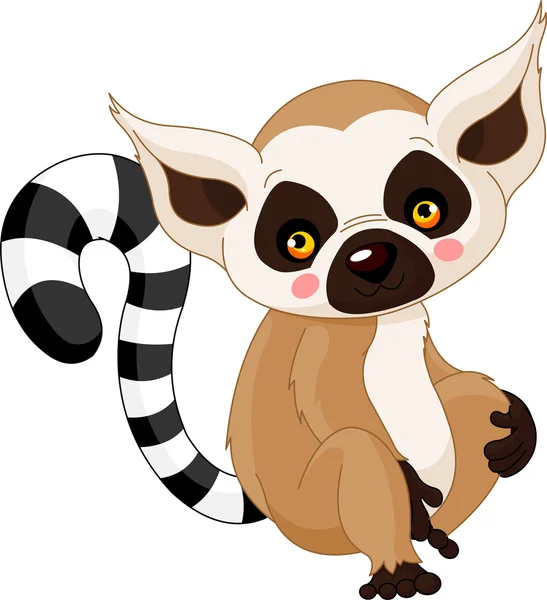 Zábavná zoo. Lemur — Stockový vektor