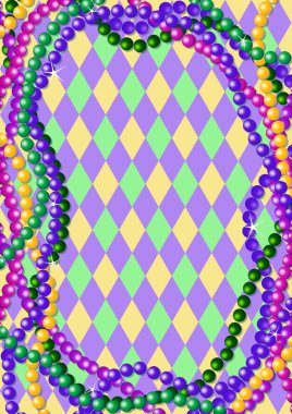 Mardi Gras beads background clipart