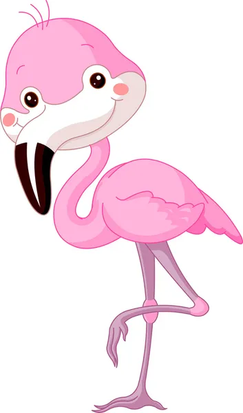 Zoológico divertido. Flamingo —  Vetores de Stock
