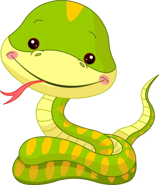 Divertido zoológico. Serpiente. — Vector de stock