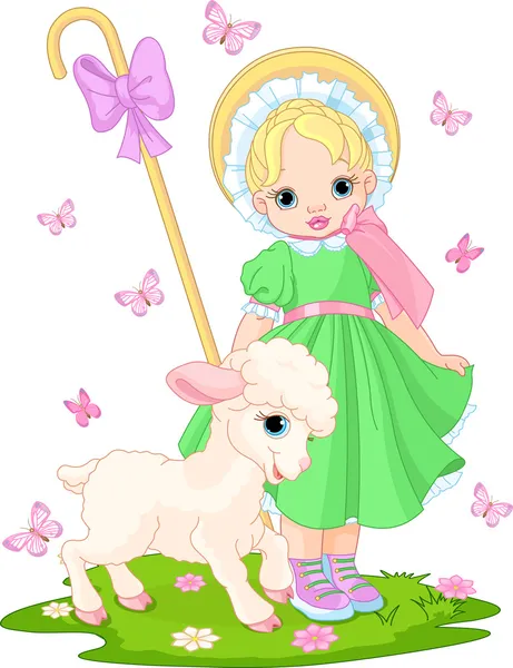 Маленький вівчар з бараниною — стоковий вектор