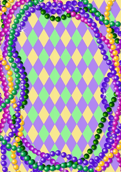 Mardi Gras beads background — Stock Vector