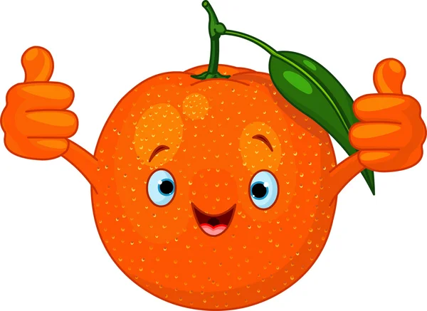 Alegre personaje naranja de dibujos animados — Vector de stock