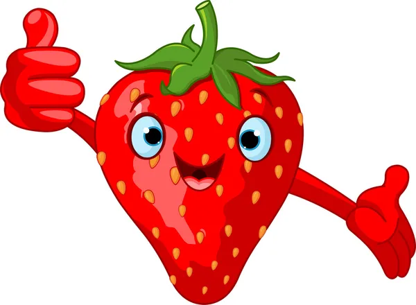 Φράουλα χαρούμενα καρτούν χαρακτήρα — Διανυσματικό Αρχείο